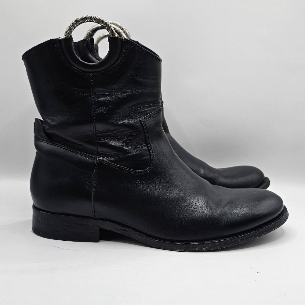 Frye Melissa Harness Short Pull-on Boots With Silver Rings